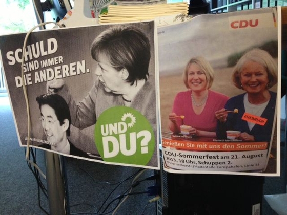 Und was macht die CDU am Schreibtisch der Grünen Geschäftstelle?