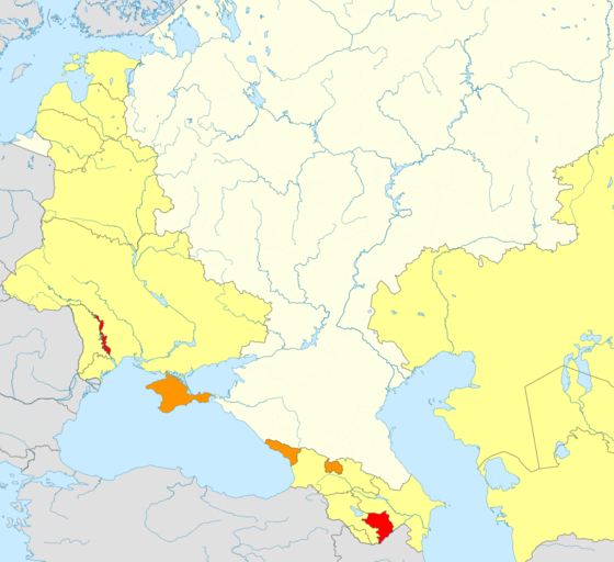 Von Russland kontrollierte oder anerkannte Gebiete im post-sowjetischen Raum